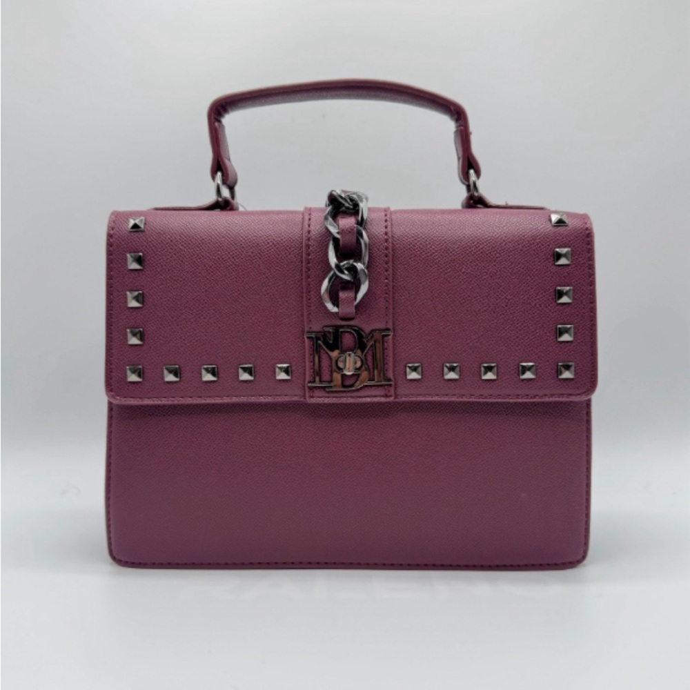 Badgley Mischka Purple Satchel/Crossbody with Silver Accents